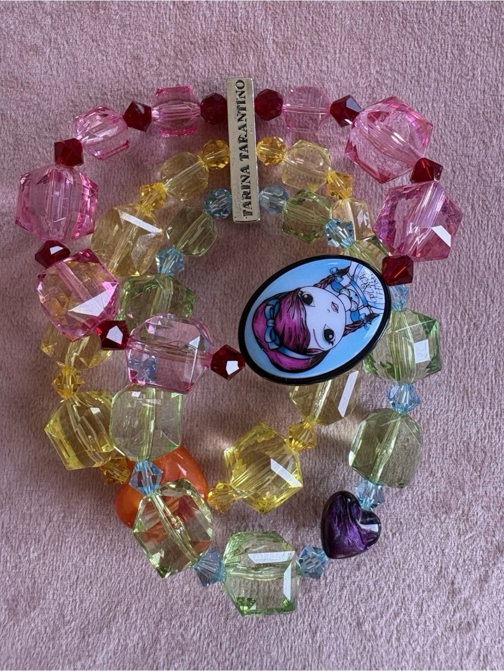 Tarina Tarantino Wizard Of Oz Beaded Bracelet with Dorothy & Toto Cameo